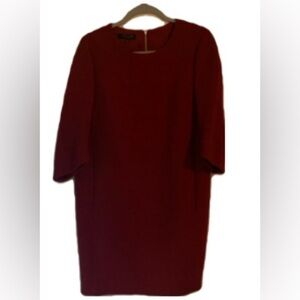 Lafayette 148 New York Deep Red Long Sleeve Dress